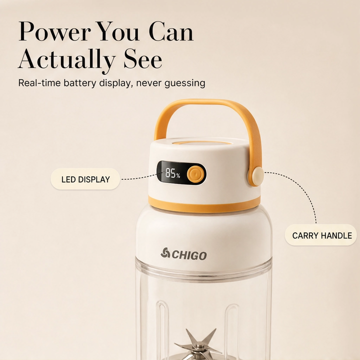 Bloomvolt™ – 1000mL Cordless Smoothie Blender with 18,000 RPM Motor &amp; Smart Battery Display + 50% OFF