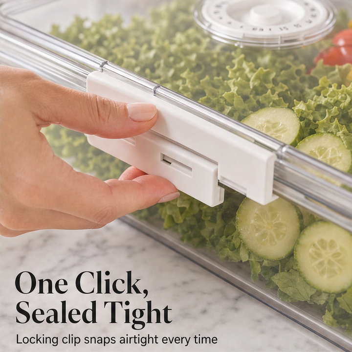 Crispwell™ – Produce Freshness Containers with Date-Dial Timer, Drainage Grid &amp; Airtight Seal + 50% OFF