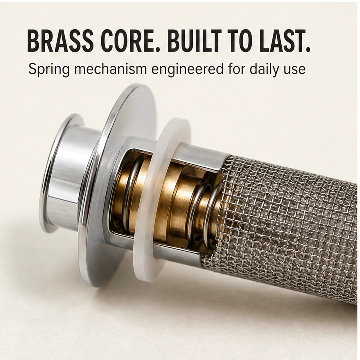 Clearwell™ – Pop-Up Drain Filter with 304 Stainless Steel Hair Catcher+ 50% OFF