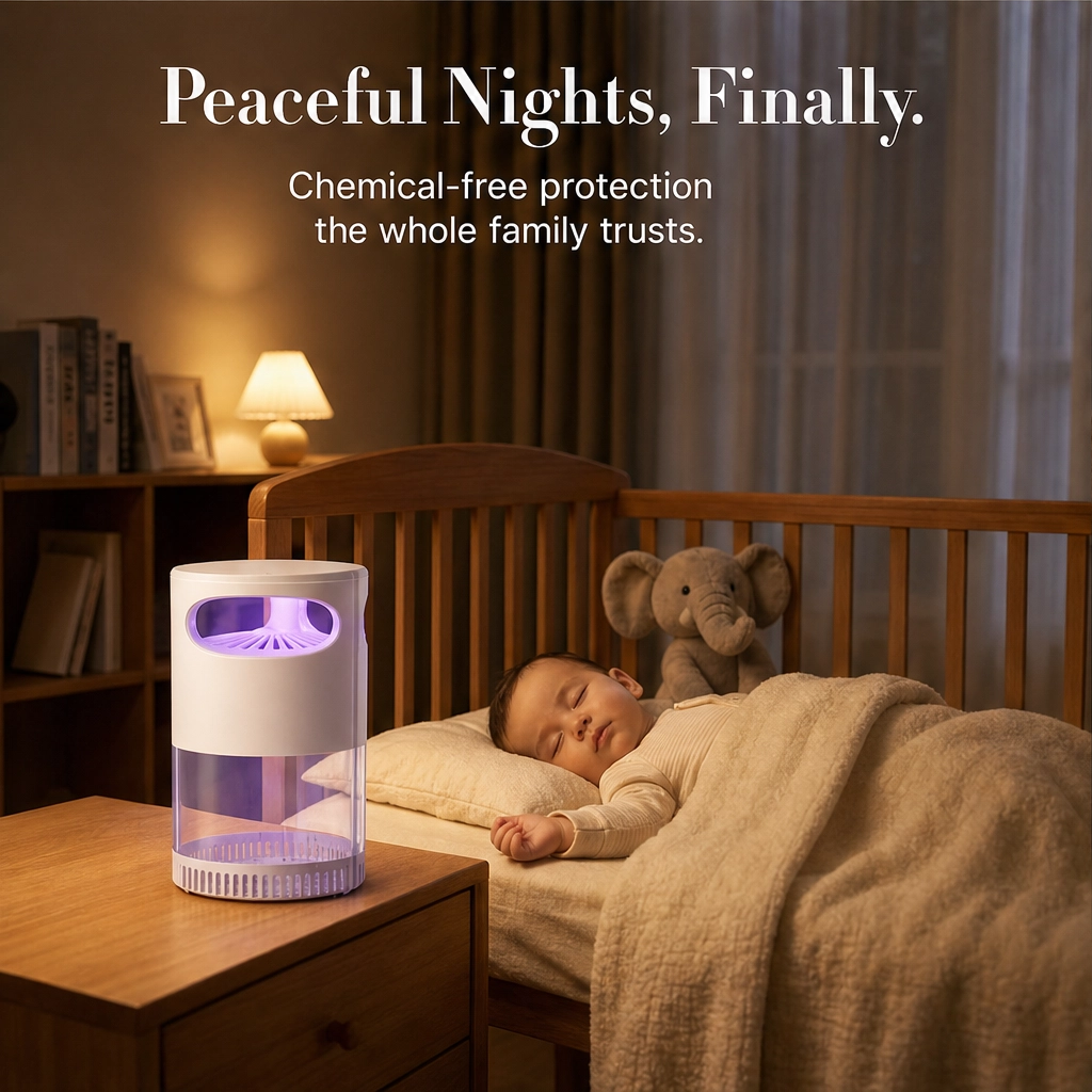 Hushvale™ – Silent Vortex UV Mosquito Trap Lamp for Bedrooms &amp; Nurseries + 50% OFF
