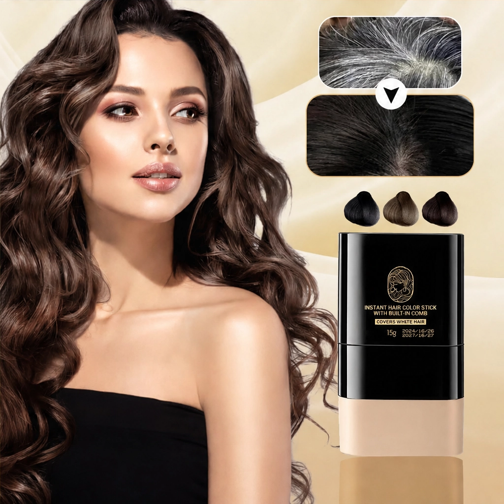 Ravenelle™ – Instant Gray Coverage Hair Color Stick with Built-In Comb + 50% OFF