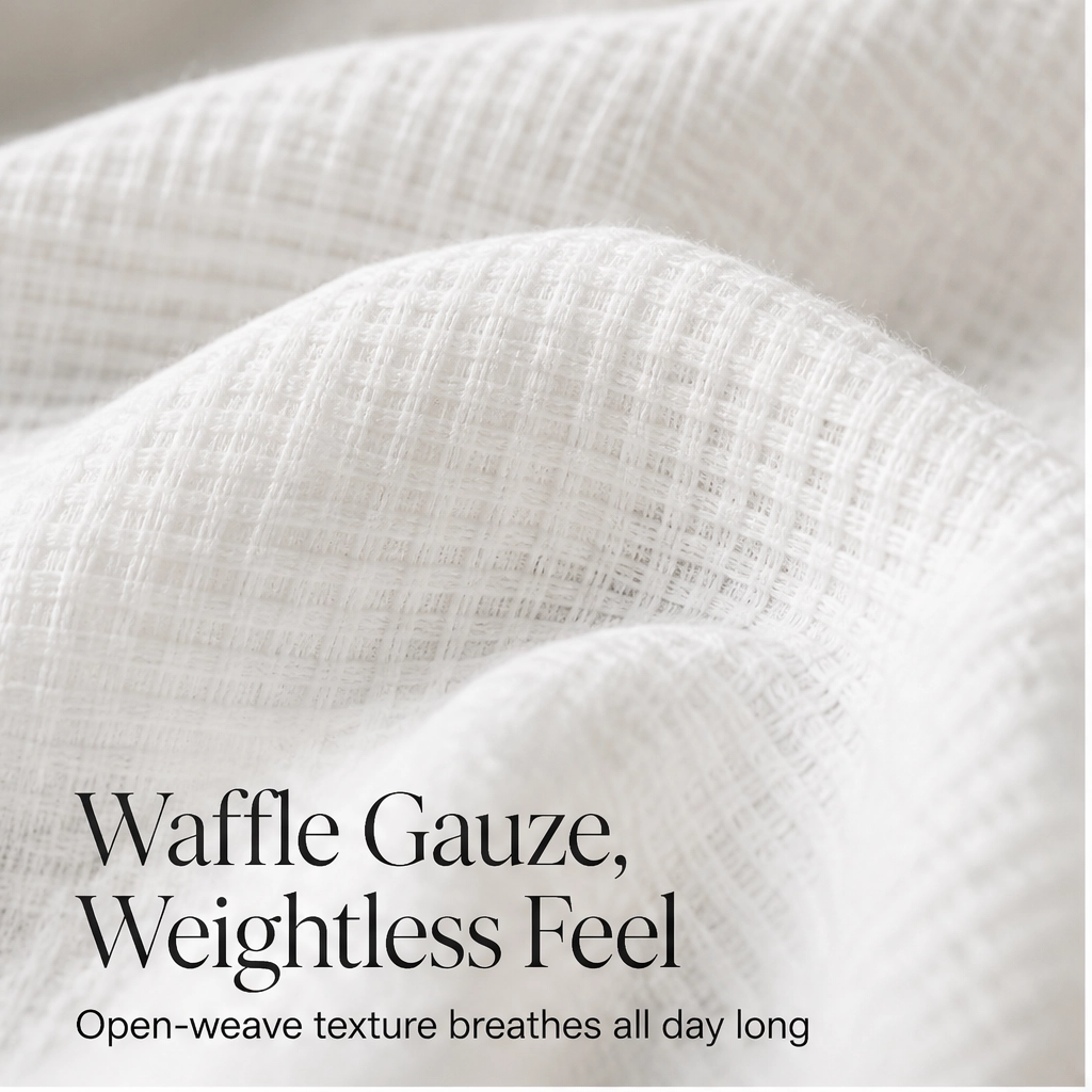 Saltaire™ – Textured Gauze Button-Up Shirt &amp; High-Waisted Shorts 2-Piece Set + 50% OFF