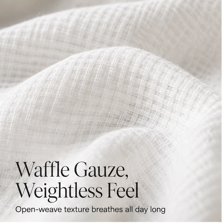 Saltaire™ – Textured Gauze Button-Up Shirt &amp; High-Waisted Shorts 2-Piece Set + 50% OFF