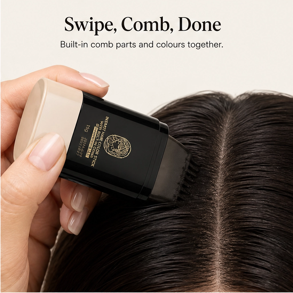 Ravenelle™ – Instant Gray Coverage Hair Color Stick with Built-In Comb + 50% OFF