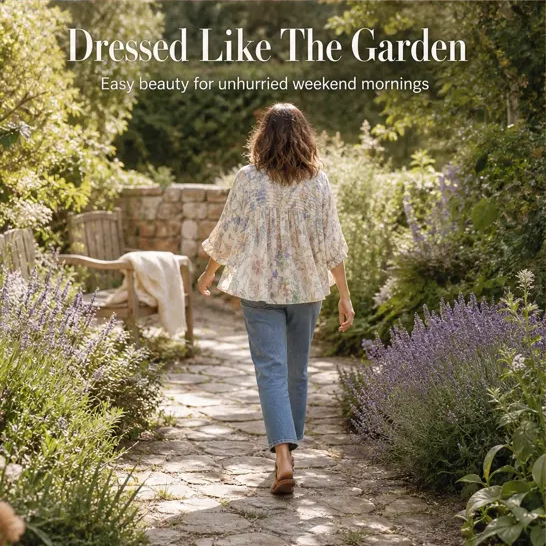 Meadowlark™ – Pleated Yoke Floral Puff-Sleeve Blouse + 50% OFF