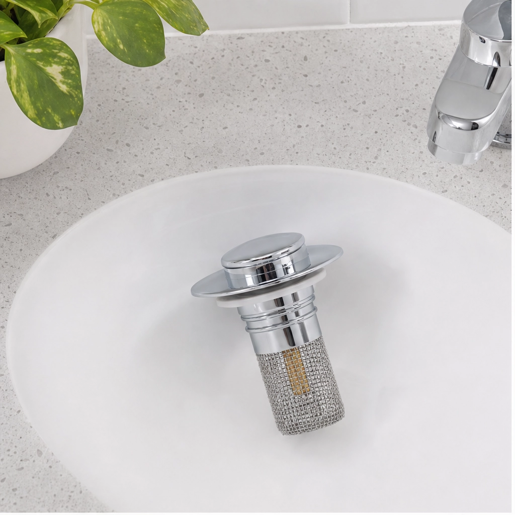 Clearwell™ – Pop-Up Drain Filter with 304 Stainless Steel Hair Catcher+ 50% OFF