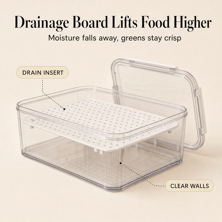 Crispwell™ – Produce Freshness Containers with Date-Dial Timer, Drainage Grid &amp; Airtight Seal + 50% OFF