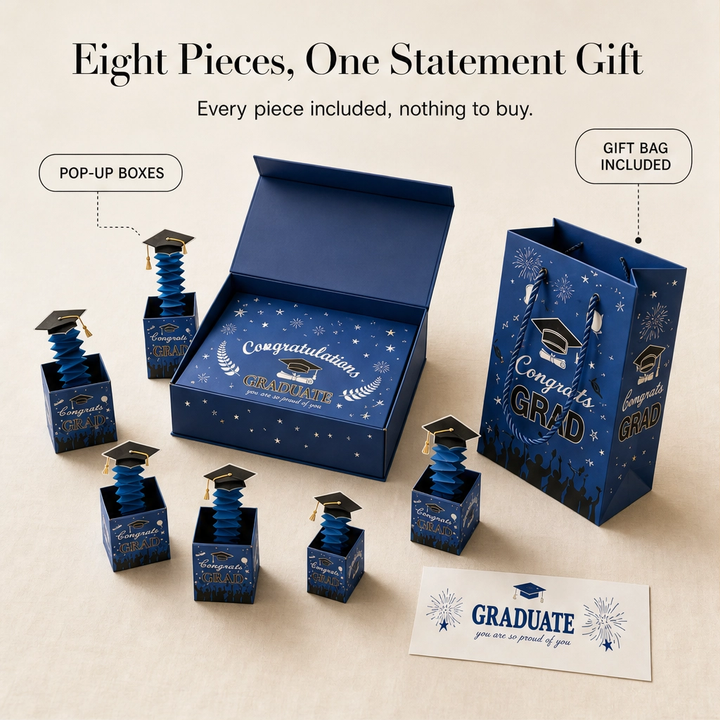 Jubilee™ – Surprise Pop-Up Gift Box Set with Confetti &amp; Wrapping for Graduation + 50% OFF
