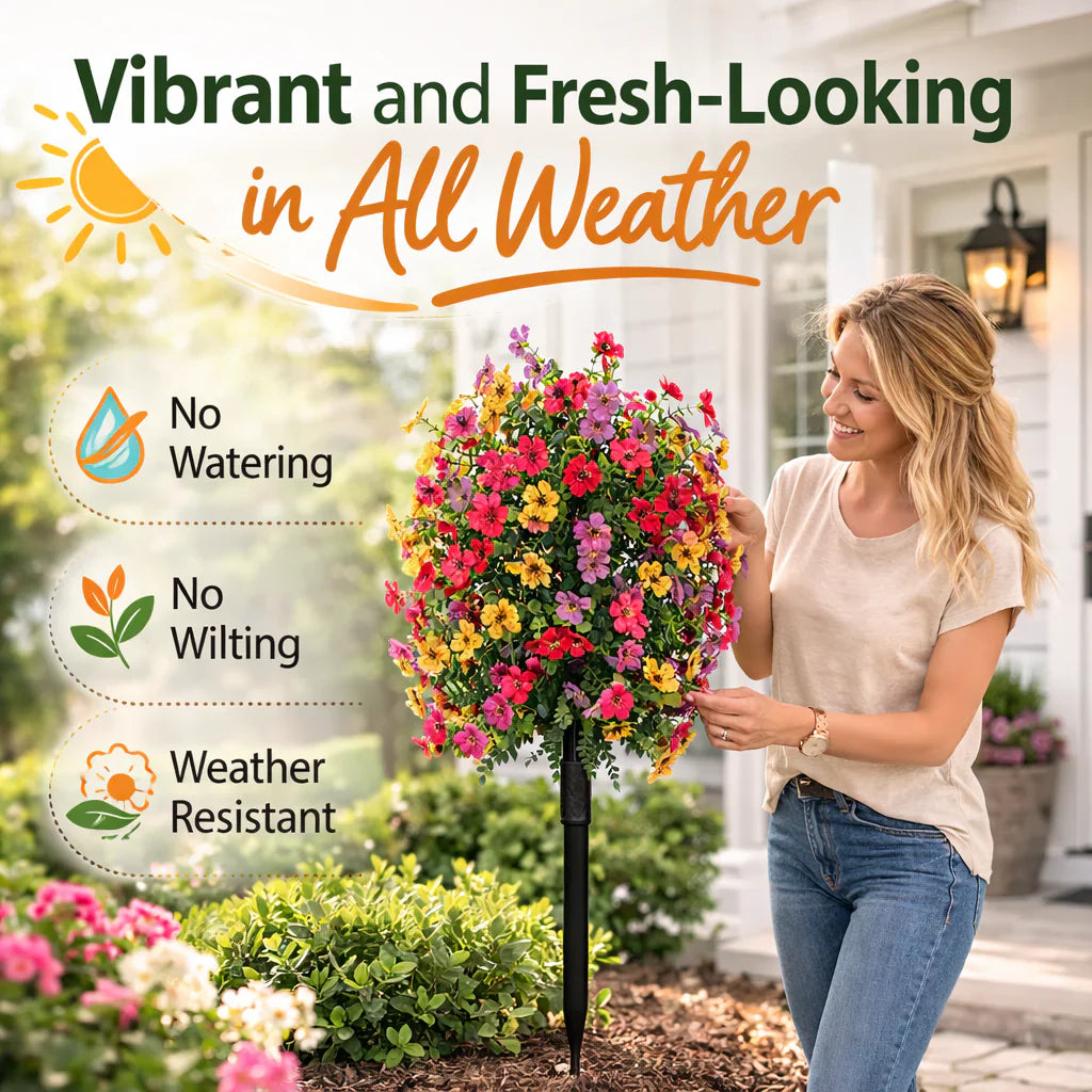 Bloomvale™ – UV-Resistant Weatherproof Outdoor Artificial Flowers + 50% OFF