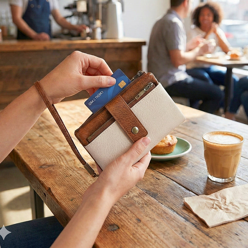 Mayfold™ – Slim RFID-Blocking Bifold Leather Wallet with Wristlet &amp; 17 Card Slots + 50% OFF