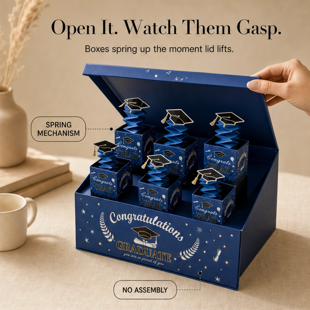 Jubilee™ – Surprise Pop-Up Gift Box Set with Confetti &amp; Wrapping for Graduation + 50% OFF