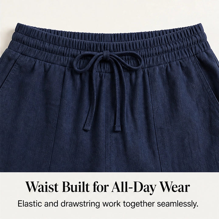 Willowdrift™ – Breezy Cotton-Linen Wide-Leg Cropped Pants + 50% OFF