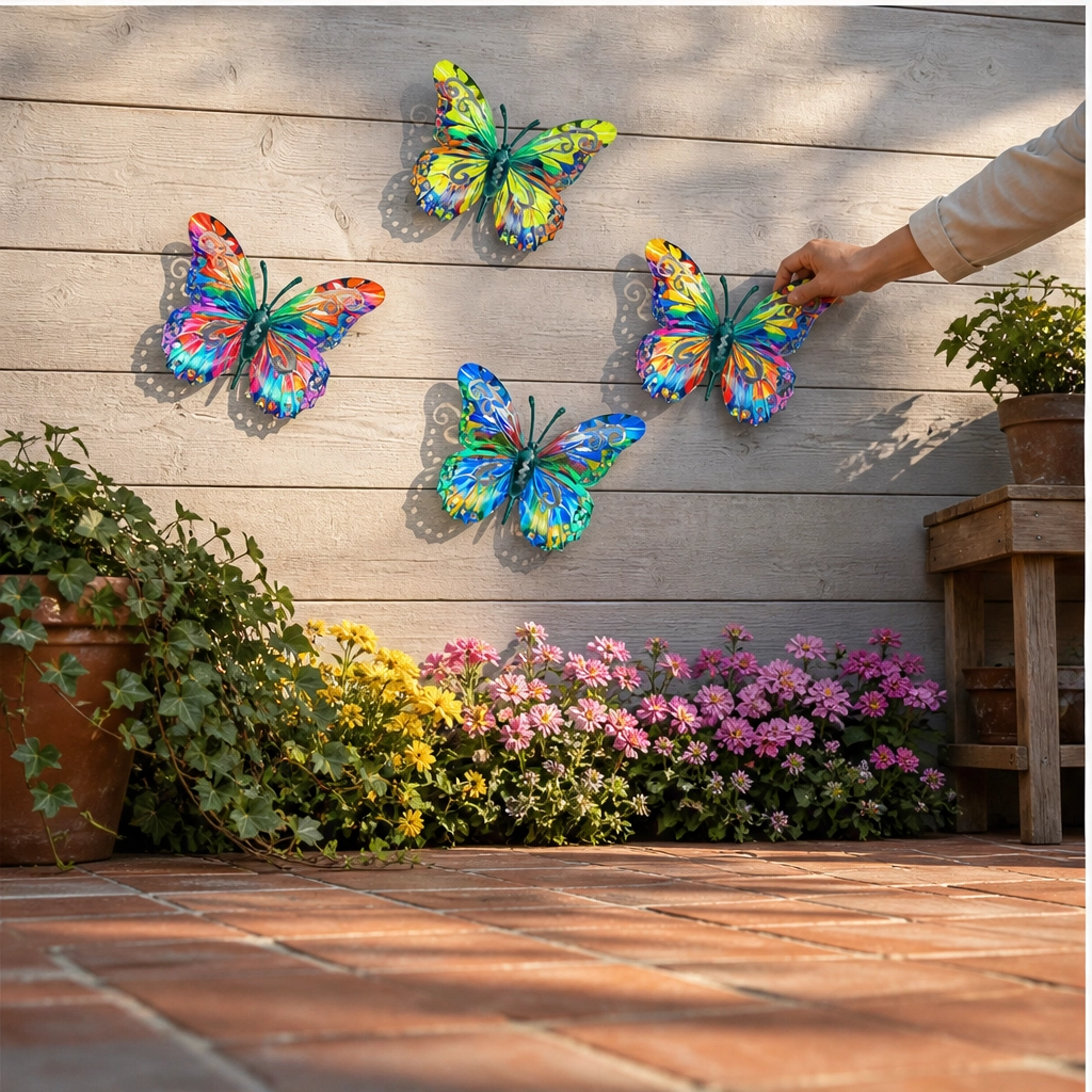 Petalcroft™ – Hand-Painted Iron Butterfly Wall Art for Garden &amp; Fence + 50% OFF