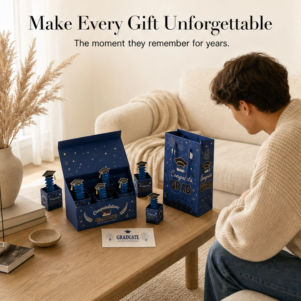Jubilee™ – Surprise Pop-Up Gift Box Set with Confetti &amp; Wrapping for Graduation + 50% OFF