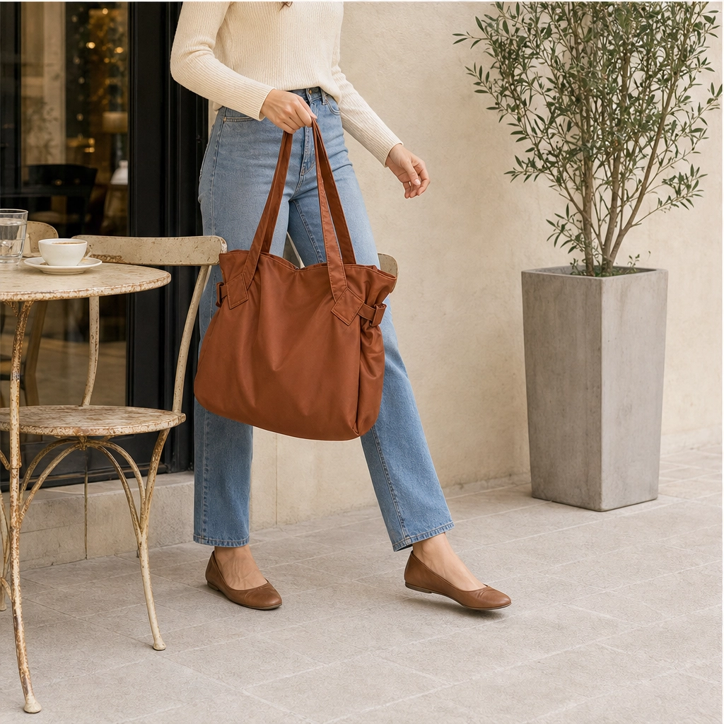 Ashcroft™ – Water-Resistant Oxford Lay-Flat Shoulder Tote + 50% OFF