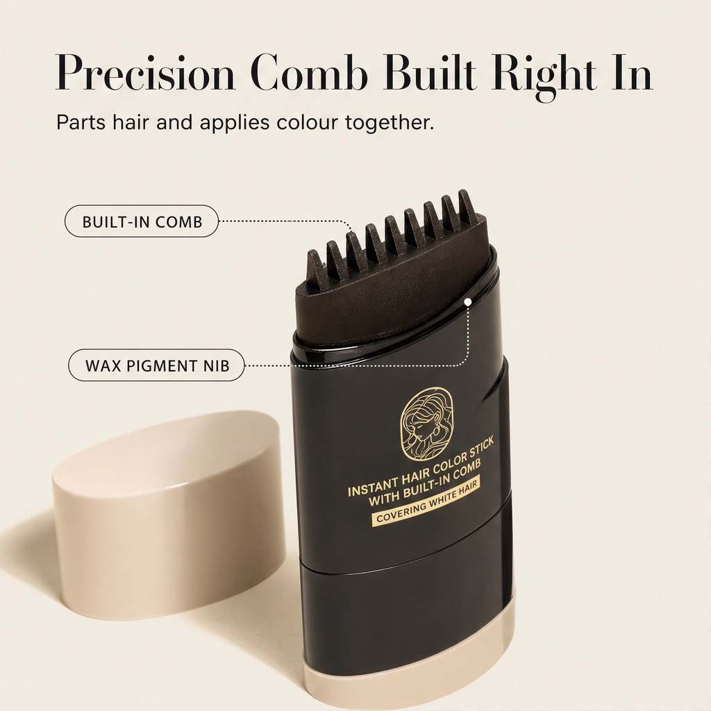 Ravenelle™ – Instant Gray Coverage Hair Color Stick with Built-In Comb + 50% OFF