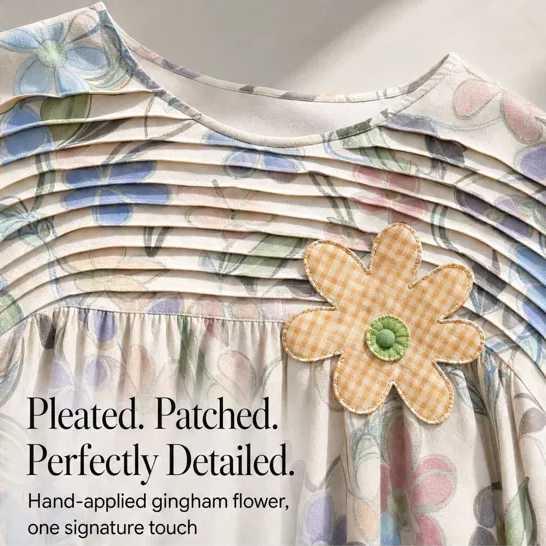 Meadowlark™ – Pleated Yoke Floral Puff-Sleeve Blouse + 50% OFF