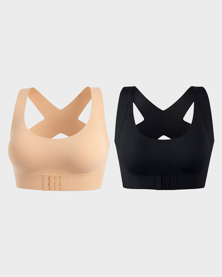Posélle™ – Cross-Back Posture Support Wireless Bra with Front Closure + 50% OFF