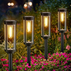 Glowwick™ – Retro Filament Solar Pathway Lights, IP65 Waterproof, 12–14Hr Warm Glow + 2+1 FREE