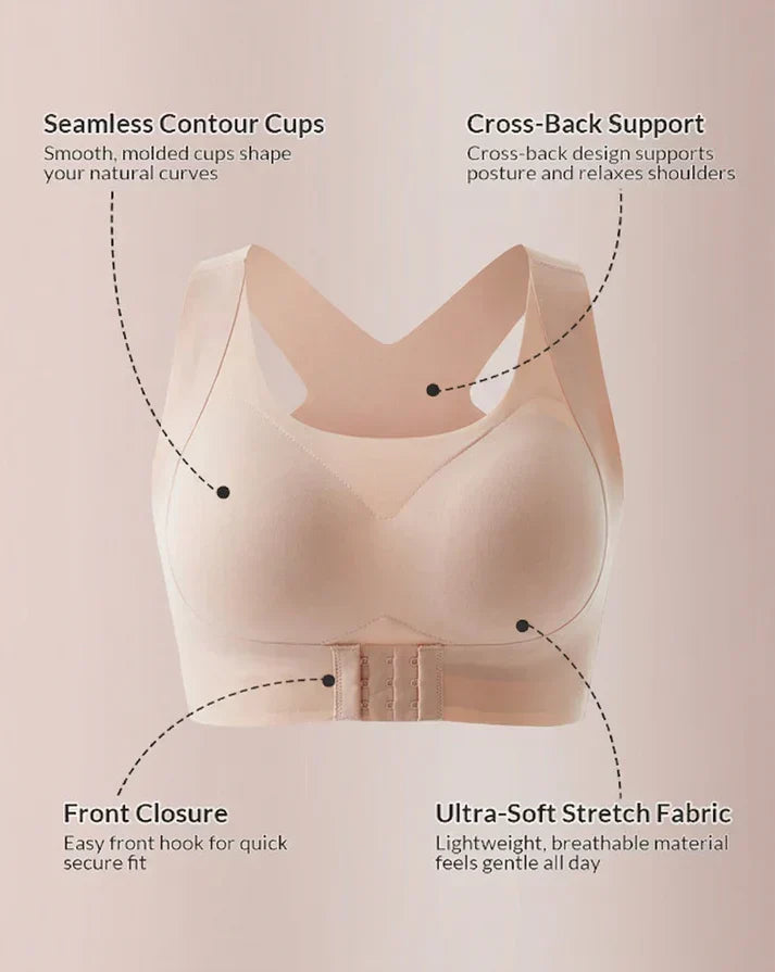 Posélle™ – Cross-Back Posture Support Wireless Bra with Front Closure + 50% OFF