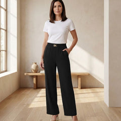 Pluma™ – Elastic Waist Wide Leg Pull-On Dress Pants for Women + 50% OFF