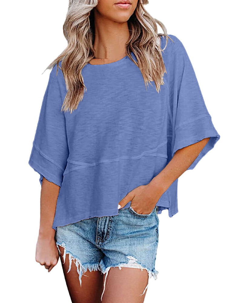 Willowdrift™ – Lightweight Batwing Crewneck Summer Tee + 50% OFF