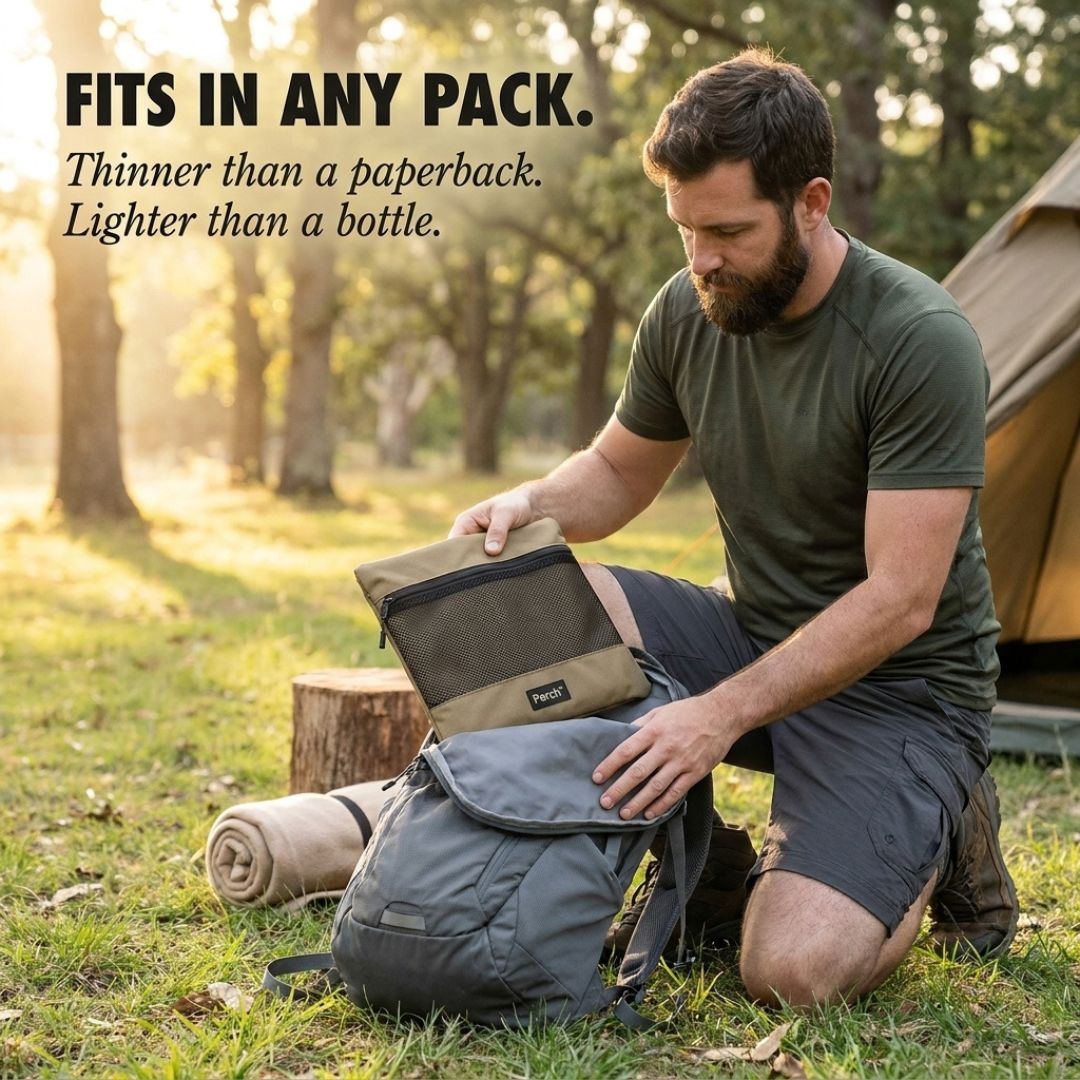 Perch™ – Ultralight Folding Stool with Built-In Carry Pouch &amp; Phone Pocket + 50% OFF