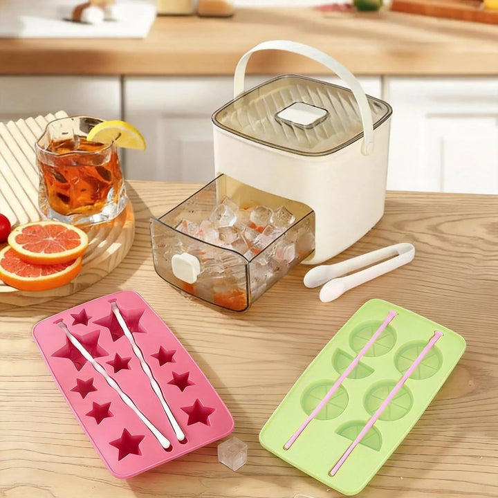 The AuraChill Ice Station — 2-in-1 Large Capacity Ice Maker &amp; Storage Bin + 50% OFF