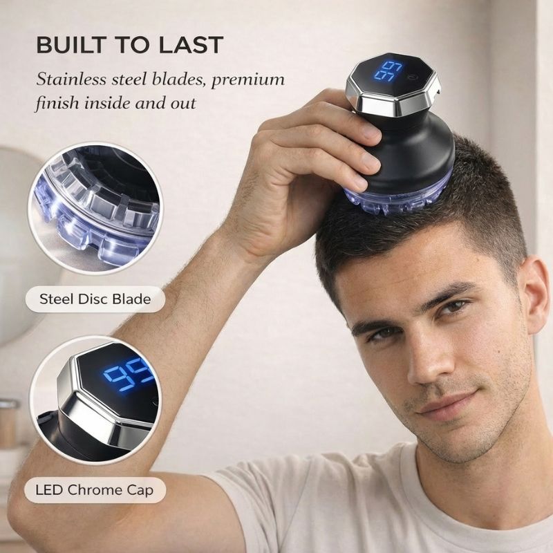 Glyde™ – 360° Self-Cutting Hair Clipper with LED Display &amp; USB-C Charge + 50% OFF