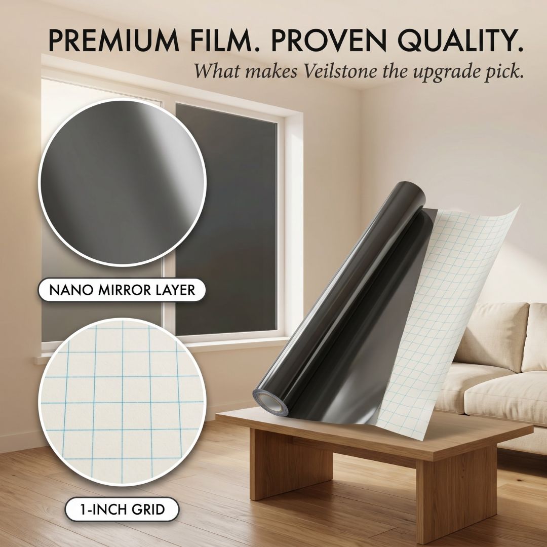 Veilstone™ – One-Way Mirror Privacy Film with Full DIY Kit &amp; Heat Block + 50% OFF