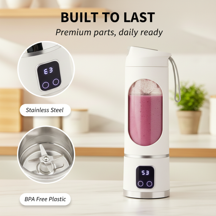 Pulseblend™ – Portable Cordless Blender with Digital Display &amp; Dual Lid + 50% OFF