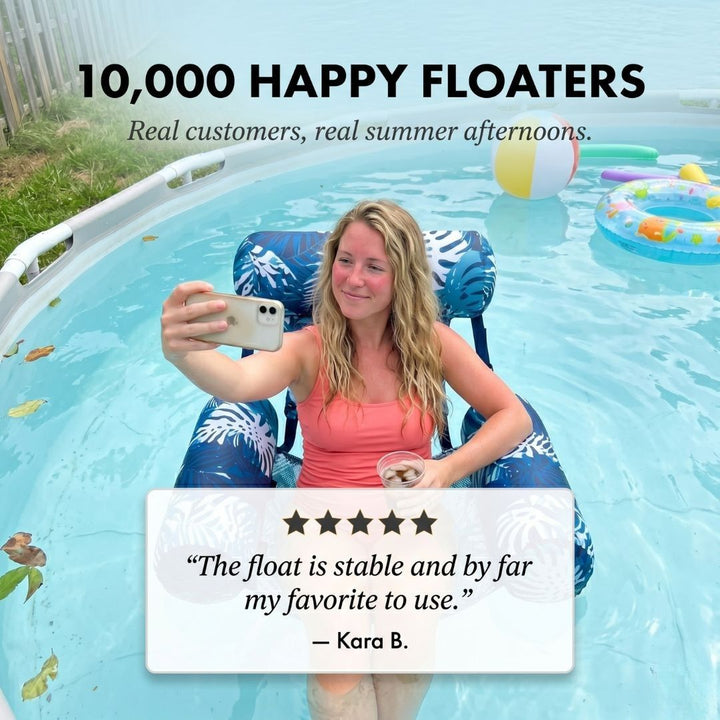 Dryft™ – 3-Pillow Reclining Pool Float Chair with Adjustable Straps + 50% OFF