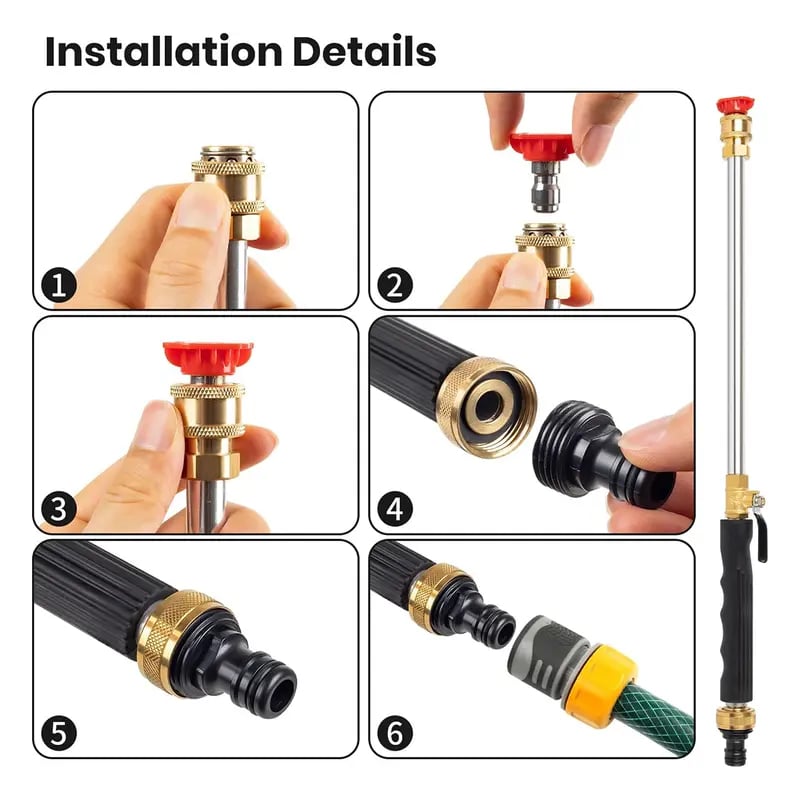 HydroLance™ – Dual-Nozzle High-Pressure Wand for Garden Hose | Stainless Steel &amp; Brass | Car &amp; Patio Cleaner + 50% OFF