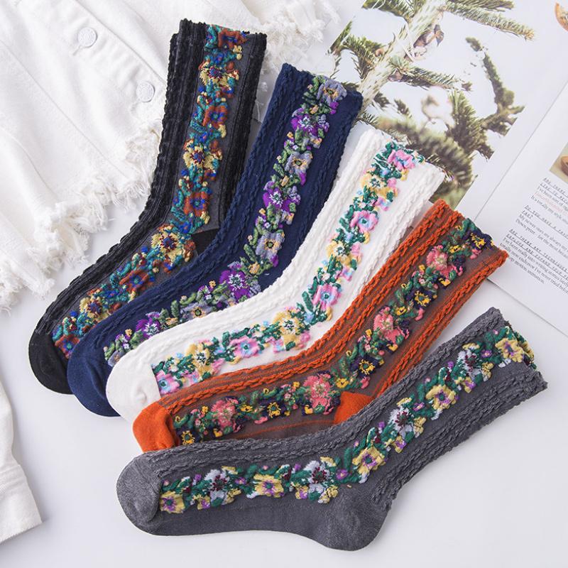 Laceup™ Embroidered Floral Socks