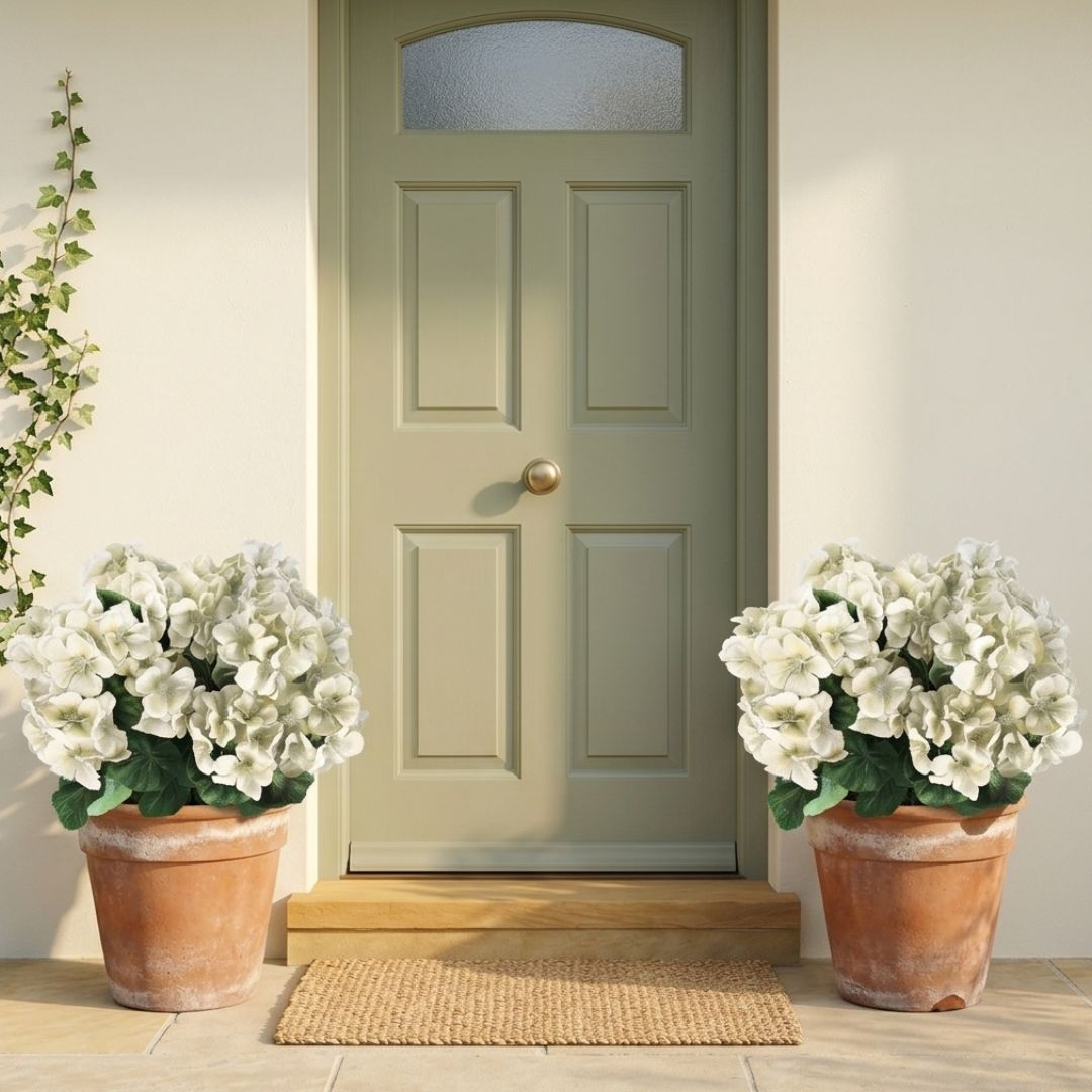 Bloomcroft™ – UV-Resistant Water-Dyed Silk Geraniums for Outdoor &amp; Indoor Decor + 50% OFF