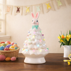 Glowwick™ – Lighted Ceramic Easter Bunny Tree Figurine + 50% OFF