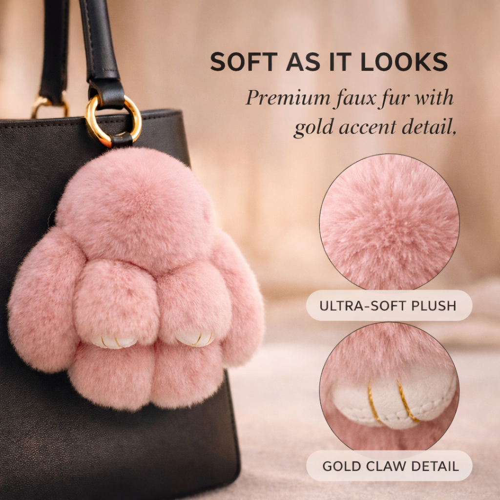 Pawsley™ – Soft Plush Bunny Keychain + 50% OFF