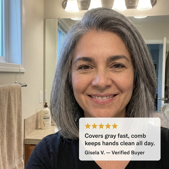 Ashveil™ – Instant Gray Root Cover Stick with Built-In Comb + 50% OFF
