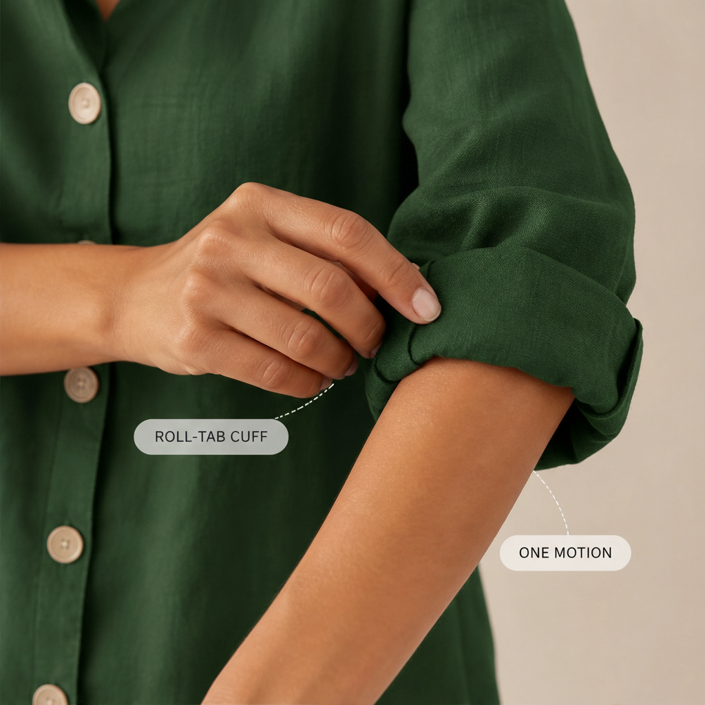 Linelle™ – Loose-Fit V-Neck Button-Down Blouse for Everyday &amp; Office + 50% OFF