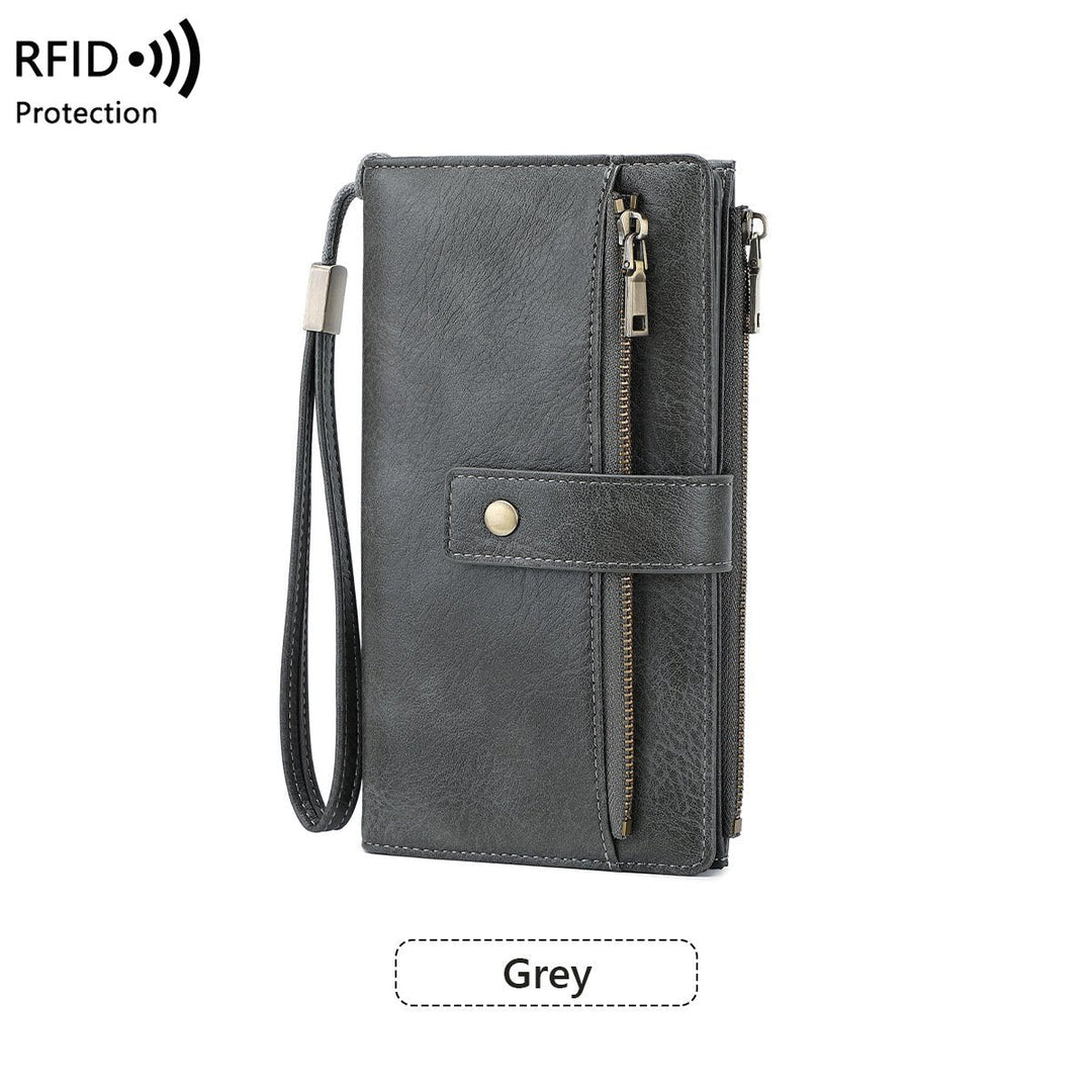 Mayfold™ – Slim RFID-Blocking Bifold Leather Wallet with Wristlet &amp; 17 Card Slots + 50% OFF