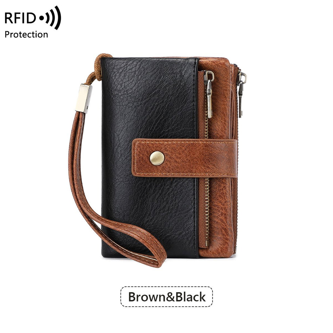 Mayfold™ – Slim RFID-Blocking Bifold Leather Wallet with Wristlet &amp; 17 Card Slots + 50% OFF