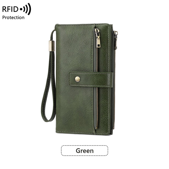 Mayfold™ – Slim RFID-Blocking Bifold Leather Wallet with Wristlet &amp; 17 Card Slots + 50% OFF