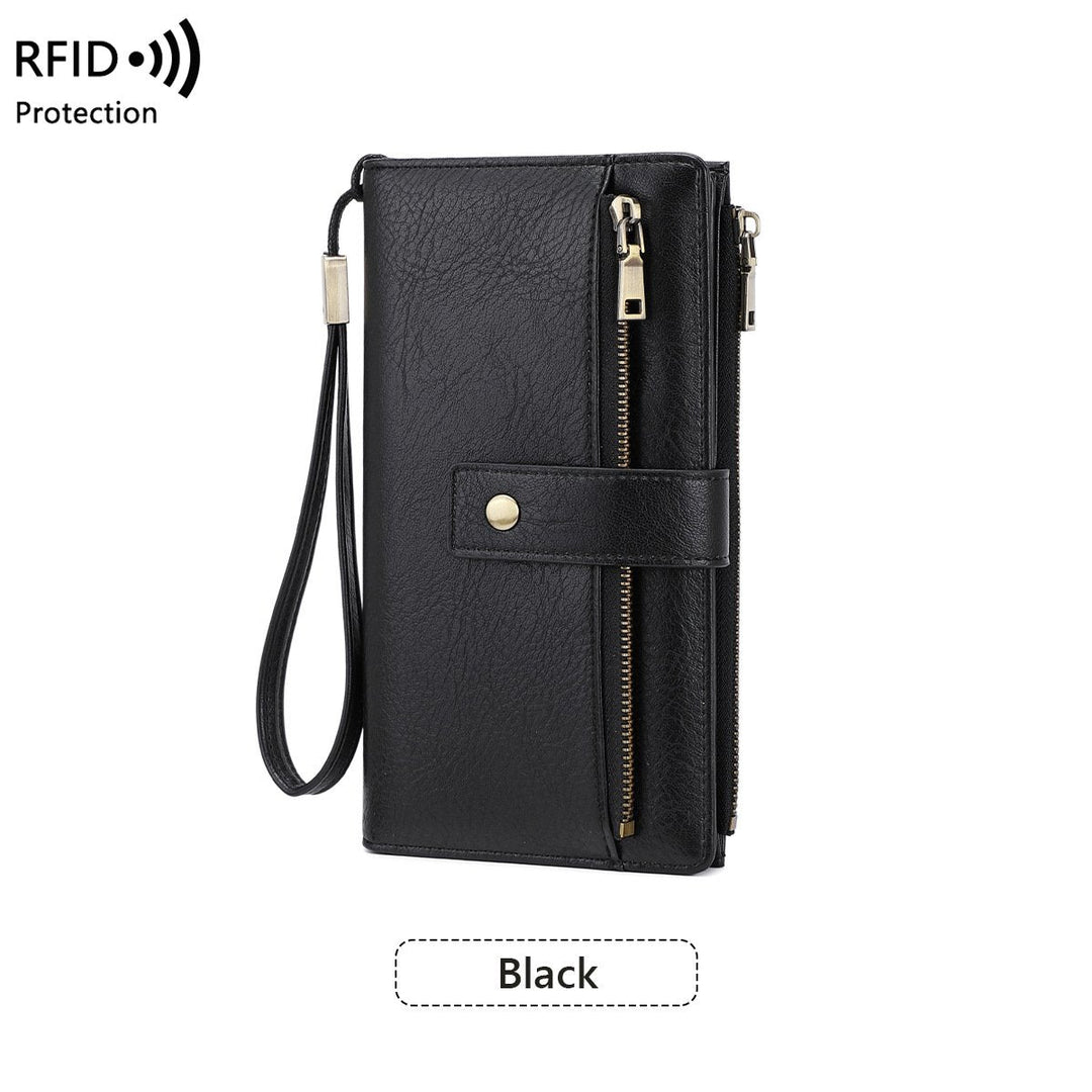 Mayfold™ – Slim RFID-Blocking Bifold Leather Wallet with Wristlet &amp; 17 Card Slots + 50% OFF