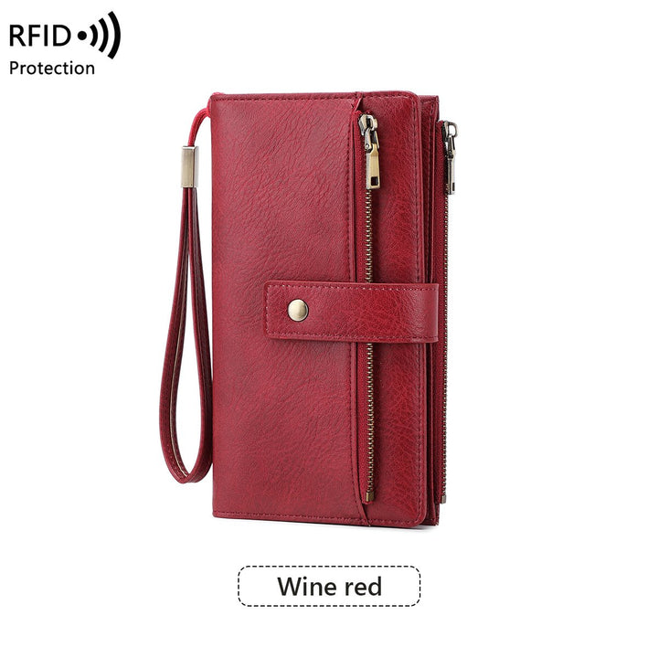 Mayfold™ – Slim RFID-Blocking Bifold Leather Wallet with Wristlet &amp; 17 Card Slots + 50% OFF