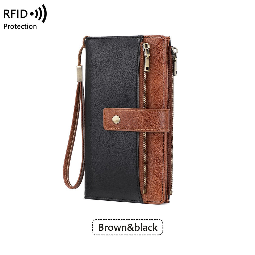 Mayfold™ – Slim RFID-Blocking Bifold Leather Wallet with Wristlet &amp; 17 Card Slots + 50% OFF
