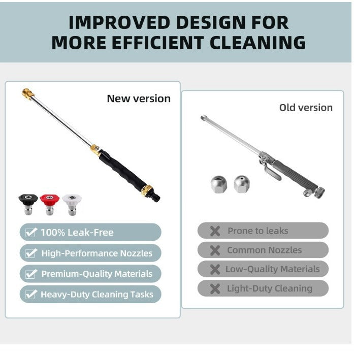 HydroLance™ – Dual-Nozzle High-Pressure Wand for Garden Hose | Stainless Steel &amp; Brass | Car &amp; Patio Cleaner + 50% OFF