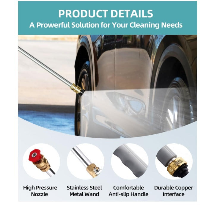 HydroLance™ – Dual-Nozzle High-Pressure Wand for Garden Hose | Stainless Steel &amp; Brass | Car &amp; Patio Cleaner + 50% OFF