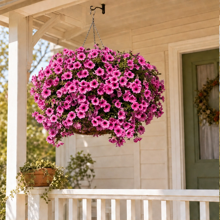 Everbloom™ – UV-Resistant Realistic Petunia Hanging Basket Flowers + 50% OFF