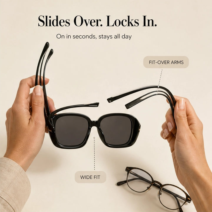 Solène™ – Polarized Mirrored Fit-Over Sunglasses with UV400 Protection for Women Who Wear Glasses + 1+1 FREE