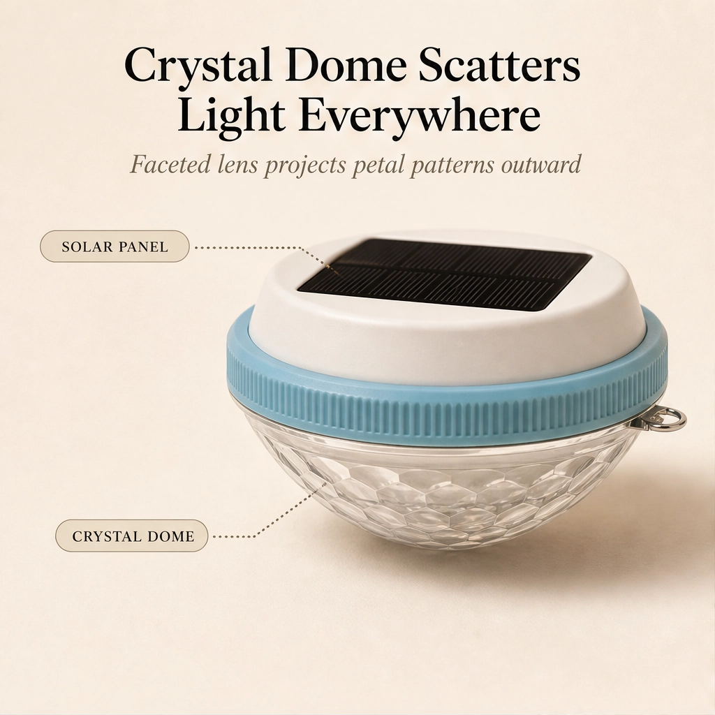 Glowcove™ – Solar-Powered Floating Pool Light with 7-Color Diamond Prism &amp; Dusk-to-Dawn Sensor + 50% OFF